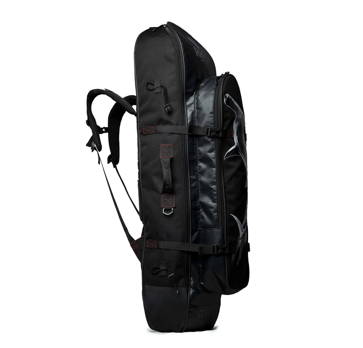 SPHYRNA 100L backpack - shoulder straps and side view